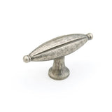 Schaub And Company - Knob, Large oval, Vibra Nickel 1-7/8'' - Vibra Nickel