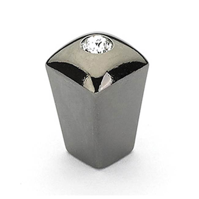 Schaub And Company - Knob, Black Chrome w/crystal, 1/2'' dia - Black Chrome