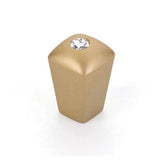 Schaub And Company - Skyevale, Knob, Signature Satin Brass with Crystal, 1/2'' - Signature Satin Brass