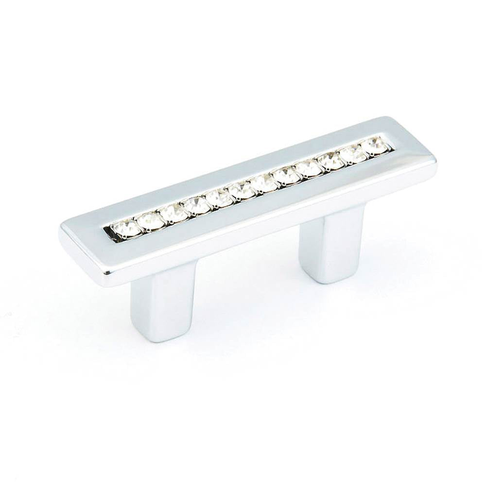 Schaub And Company - Pull, Polished Chrome w/crystals 32 mm cc - Polished Chrome