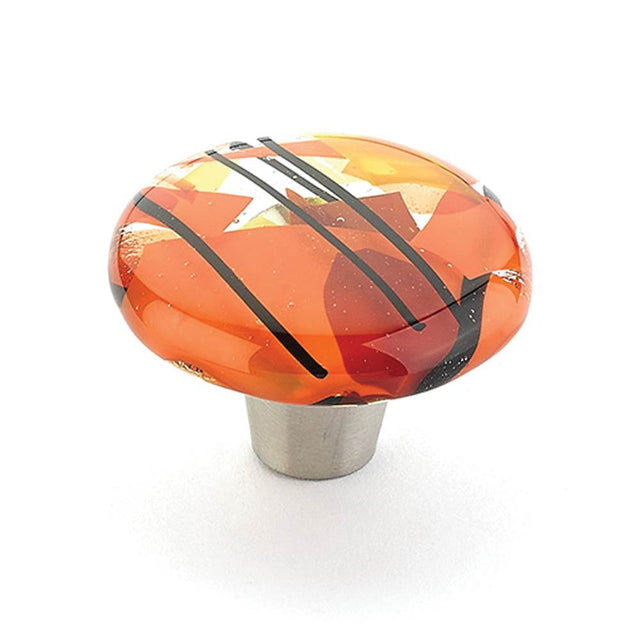 Schaub And Company - Knob, Round, Orange Confetti, 1-1/2'' dia - Confetti Orange
