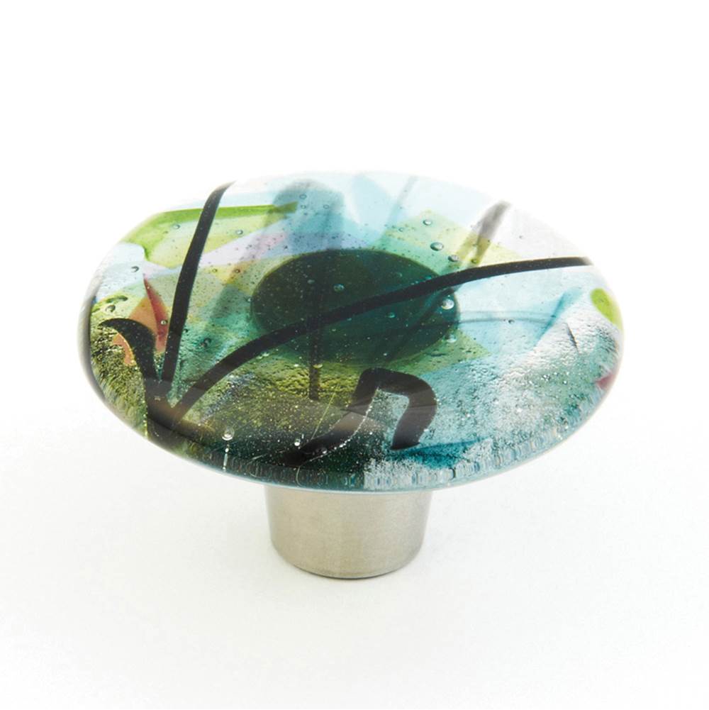 Schaub And Company - Knob, Round, Turquoise Confetti, 1-1/2'' dia - Confetti Turquoise