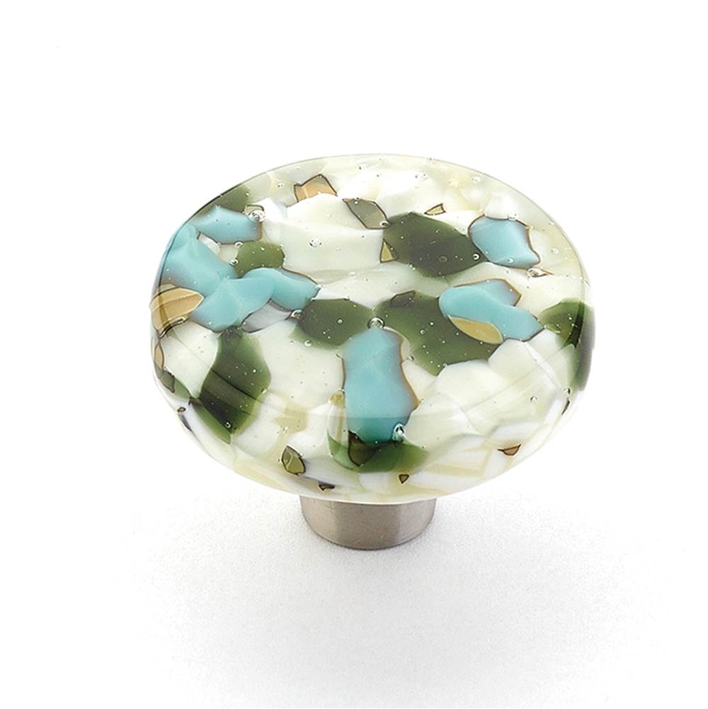 Schaub And Company - Knob, Round, Green/Blue Pebbles, 1-1/2'' dia - Green,Blue Pebbles