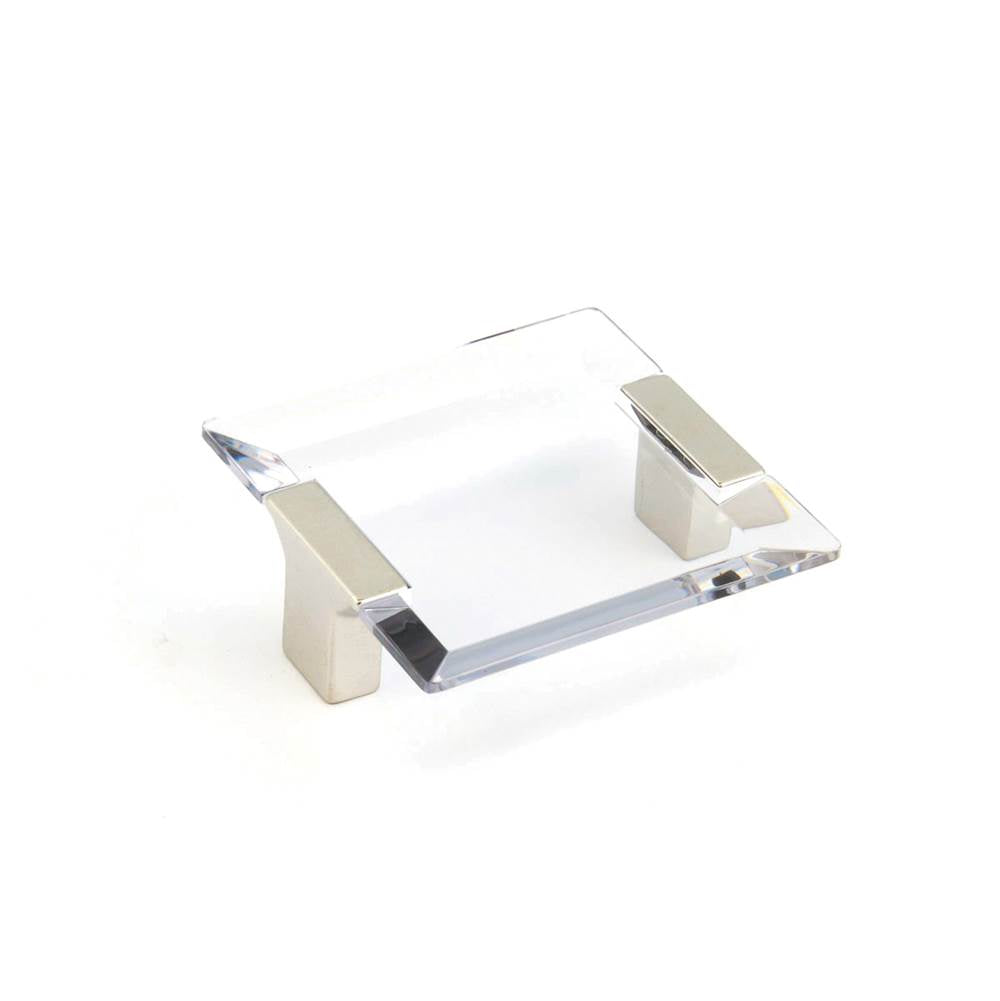 Schaub And Company - Positano, Square Pull, Satin Nickel, Clear, 2-1/2'' Cc - Satin Nickel