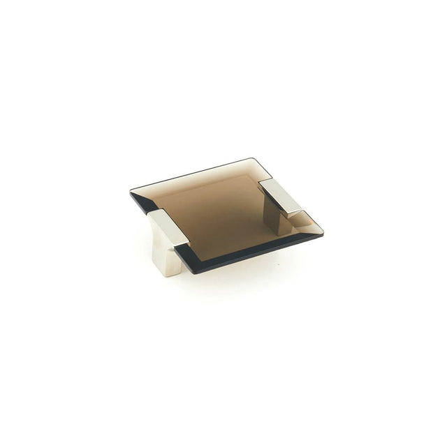 Schaub And Company - Positano, Square Pull, Satin Nickel, Smoke, 2-1/2'' Cc - Satin Nickel