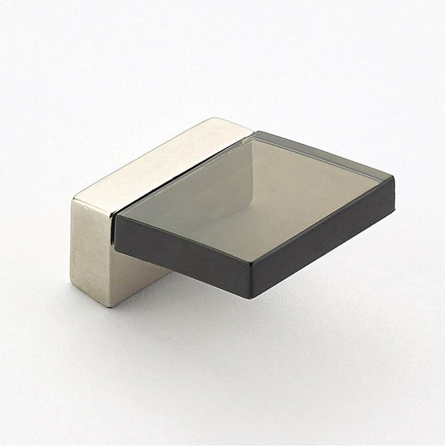 Schaub And Company - Positano, Finger Pull, Satin Nickel, Smoke, 1/2'' Cc - Satin Nickel