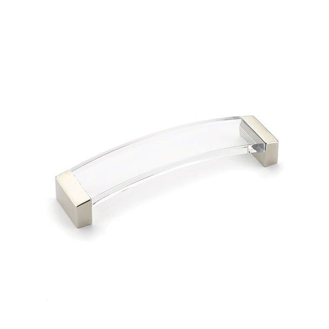 Schaub And Company - Positano, Arched Pull, Satin Nickel, Clear, 5-1/16'' Cc - Satin Nickel