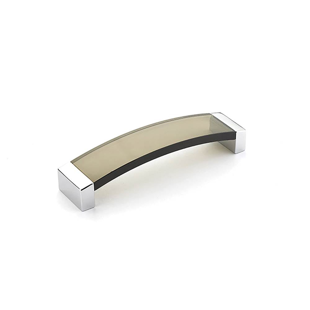 Schaub And Company - Positano, Arched Pull, Polished Chrome, Smoke, 5-1/16'' Cc - Polished Chrome