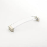 Schaub And Company - Positano, Arched Pull, Satin Nickel, Clear, 6-5/16'' Cc - Satin Nickel