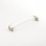 Schaub And Company - Positano, Arched Pull, Satin Nickel, Clear, 8-3/4'' Cc - Satin Nickel