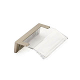 Schaub And Company - Positano, Edge Pull, Satin Nickel, Clear, 32 mm cc - Satin Nickel