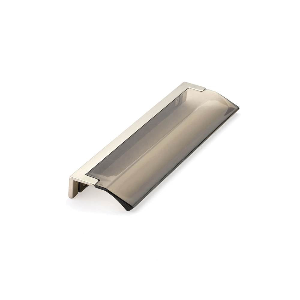 Schaub And Company - Positano, Edge Pull, Satin Nickel, Smoke, 128 mm cc - Satin Nickel
