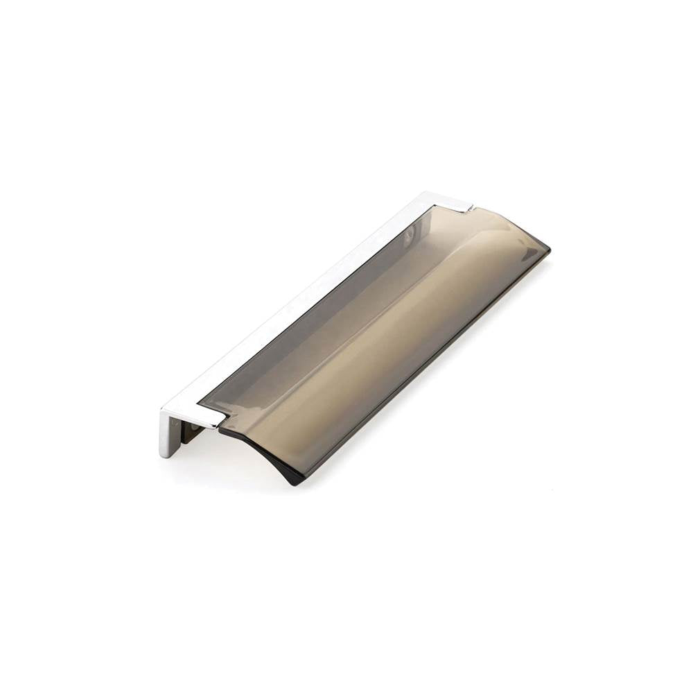 Schaub And Company - Positano, Edge Pull, Polished Chrome, Smoke, 128 mm cc - Polished Chrome