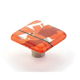 Schaub And Company - Knob, Square, Orange Confetti, 1-1/2'' dia - Confetti Orange