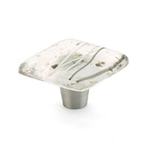 Schaub And Company - Knob, Square, White/Grey Confetti, 1-1/2'' dia - Confetti White Gray