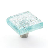 Schaub And Company - Knob, Square, Aqua Pearl, 1-1/2'' dia - Pearl Aqua