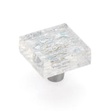 Schaub And Company - Knob, Square, Clear Pearl, 1-1/2'' dia - Pearl Clear