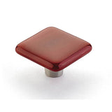 Schaub And Company - Knob, Square, Scarelet Silk, 1-1/2, dia - Scarlet Silk