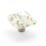 Schaub And Company - Knob, Square, White Lace Pebbles, 1-1/2'' dia - White Lace Pebbles