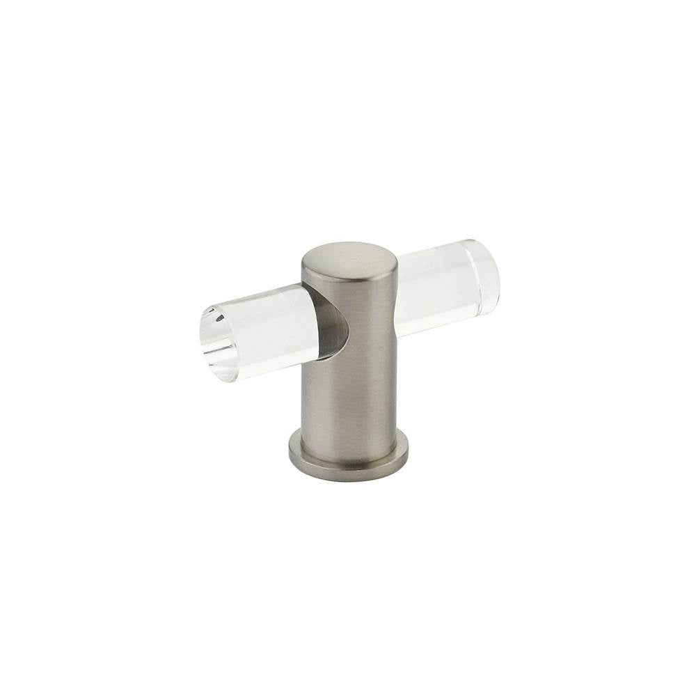 Schaub And Company - T-Knob, Adjustable clear acrylic, Satin Nickel, 2'' - Satin Nickel