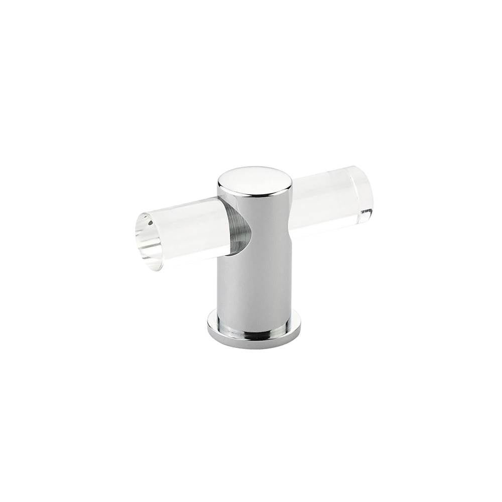 Schaub And Company - T-Knob, Adjustable clear acrylic, Polished Chrome, 2'' - Polished Chrome