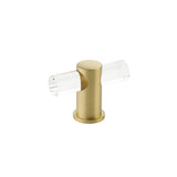 Schaub And Company - T-Knob, Adjustable clear acrylic, Satin Brass, 2'' - Satin Brass
