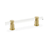 Schaub And Company - Pull, Adjustable clear acrylic, Satin Brass, 4'' cc - Satin Brass