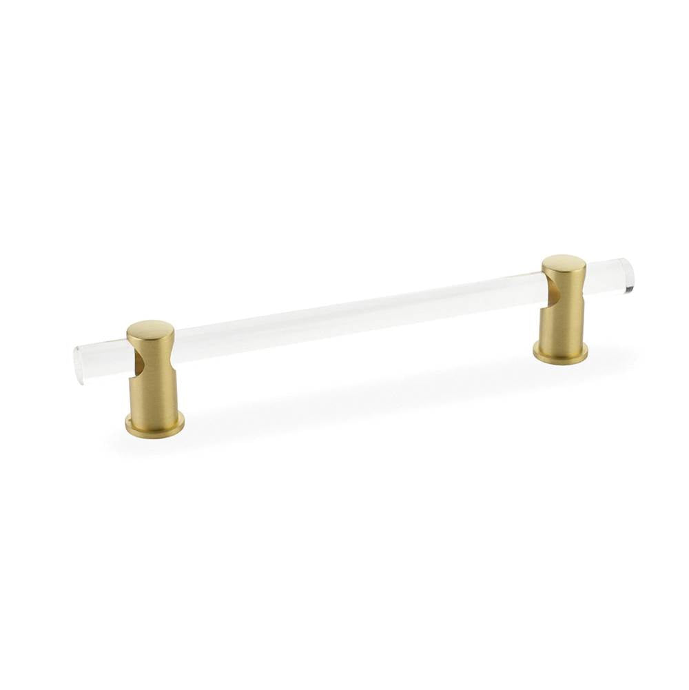 Schaub And Company - Pull, Adjustable clear Acrylic, Satin Brass, 6'' cc - Satin Brass