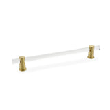 Schaub And Company - Pull, Adjustable clear Acrylic, Satin Brass, 8'' cc - Satin Brass