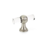 Schaub And Company - T-Knob, Adjustable Clear Acrylic, Satin Nickel, 2'' - Satin Nickel