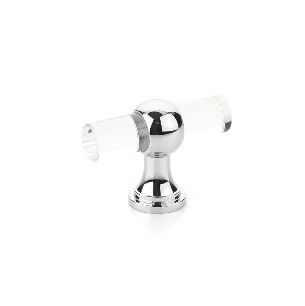 Schaub And Company - T-Knob, Adjustable Clear Acrylic, Polished Chrome, 2'' - Polished Chrome