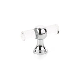 Schaub And Company - T-Knob, Adjustable Clear Acrylic, Polished Chrome, 2'' - Polished Chrome