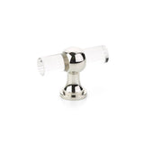 Schaub And Company - T-Knob, Adjustable Clear Acrylic, Polished Nickel, 2'' - Polished Nickel
