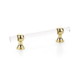 Schaub And Company - Pull, Adjustable Clear Acrylic, Polished Brass, 4'' cc - Polished Brass