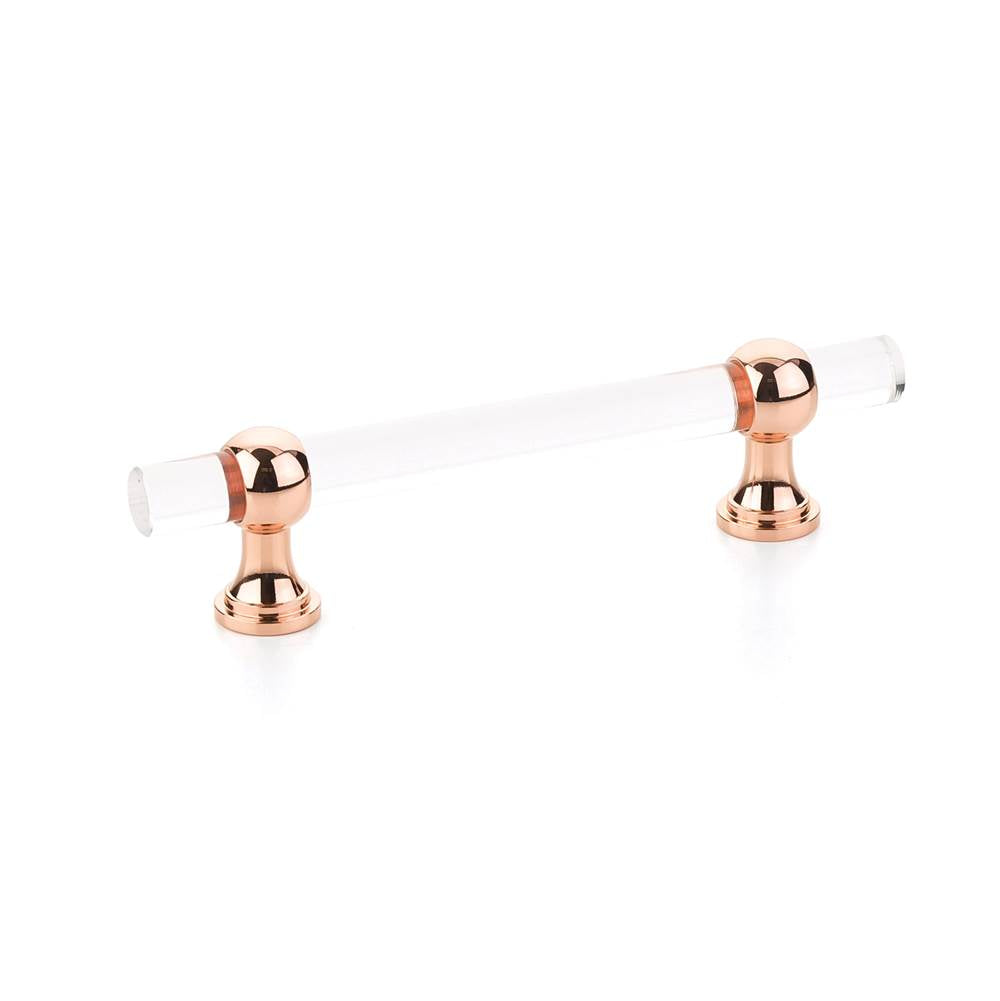 Schaub And Company - Pull, Adjustable Clear Acrylic, Polished Rose Gold, 4'' cc - Polished Rose Gold