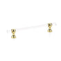 Schaub And Company - Pull, Adjustable Clear Acrylic, Polished Brass, 6'' cc - Polished Brass