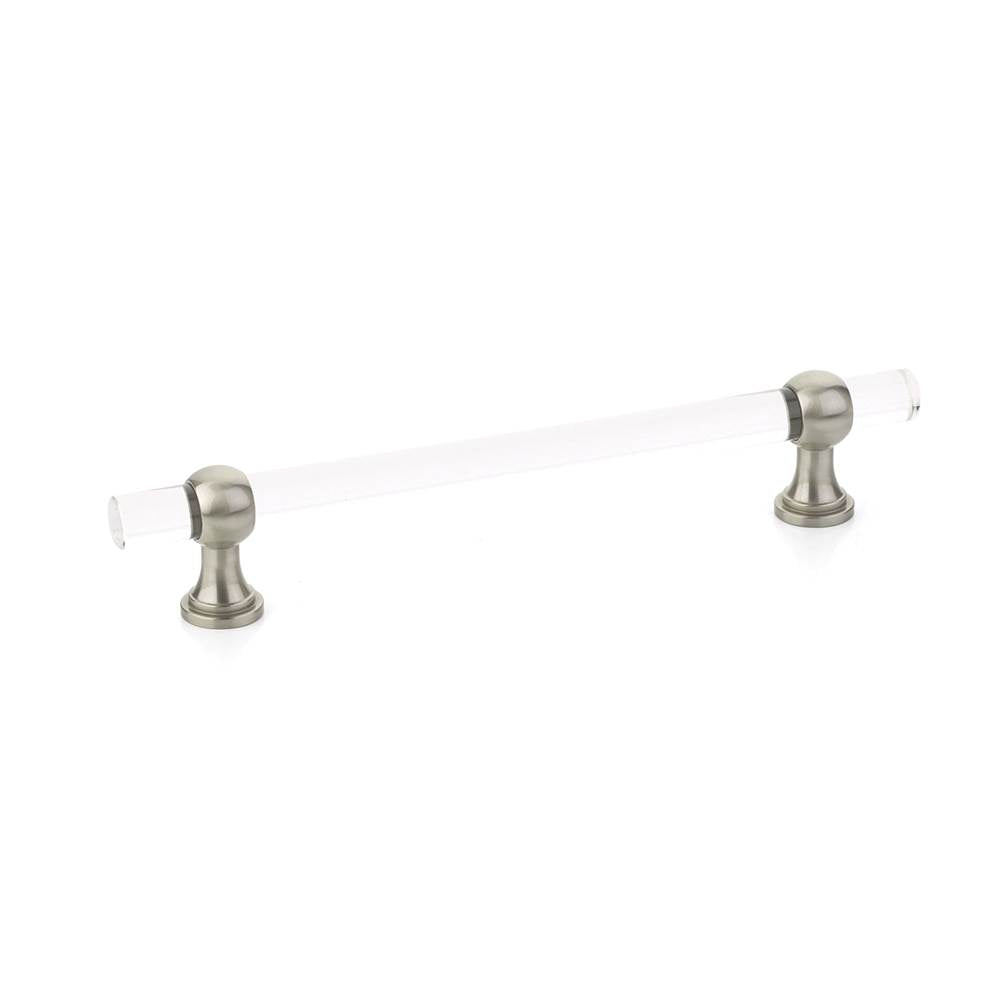 Schaub And Company - Pull, Adjustable Clear Acrylic, Satin Nickel, 6'' cc - Satin Nickel