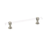 Schaub And Company - Pull, Adjustable Clear Acrylic, Satin Nickel, 6'' cc - Satin Nickel