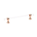 Schaub And Company - Pull, Adjustable Clear Acrylic, Polished Rose Gold, 6'' cc - Polished Rose Gold