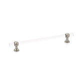 Schaub And Company - Pull, Adjustable Clear Acrylic, Satin Nickel, 8'' cc - Satin Nickel