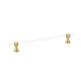 Schaub And Company - Pull, Adjustable Clear Acrylic, Satin Brass, 8'' cc - Satin Brass