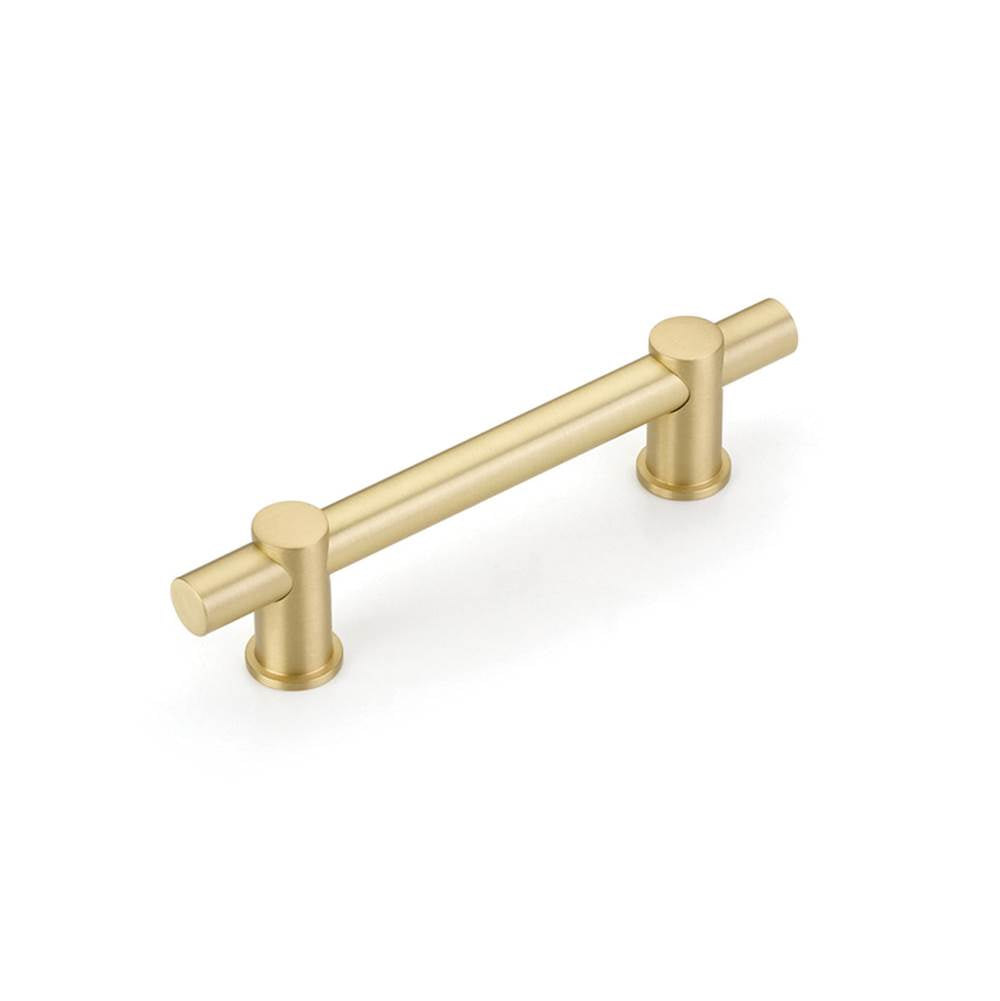 Schaub And Company - Fonce Bar Pull, 4'' cc with Satin Brass - Satin Brass
