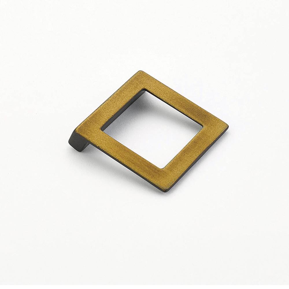 Schaub And Company - Pull, Angled Square, Burnished Bronze, 32 mm cc - Burnished Bronze