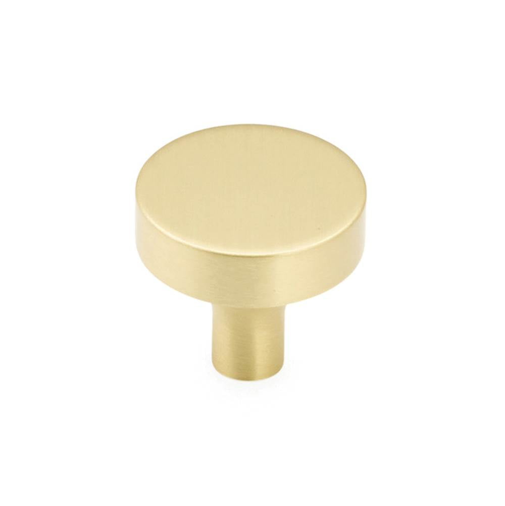 Schaub And Company - Round Knob, Satin Brass, 1-1/4'' dia - Satin Brass