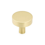 Schaub And Company - Round Knob, Satin Brass, 1-1/4'' dia - Satin Brass