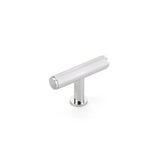 Schaub And Company - Pub House, T-Knob, Knurled, Polished Chrome, 2'' cc - Polished Chrome