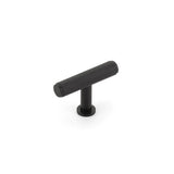 Schaub And Company - Pub House, T-Knob, Knurled, Matte Black, 2'' cc - Matte Black
