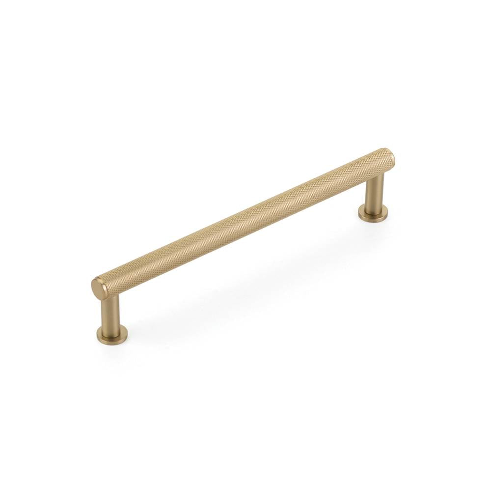 Schaub And Company - Pub House, Pull, Knurled, Signature Satin Brass, 6'' cc - Signature Satin Brass