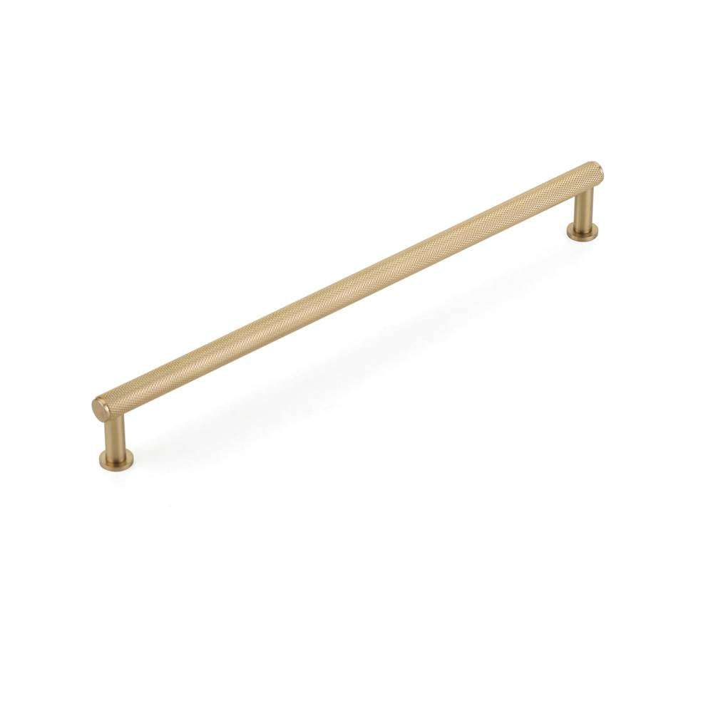 Schaub And Company - Pub House, Pull, Knurled, Signature Satin Brass, 10'' cc - Signature Satin Brass
