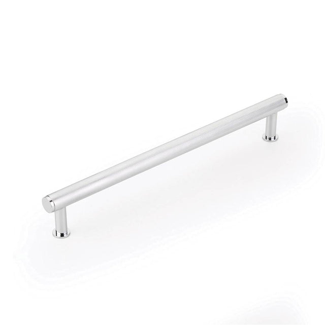Schaub And Company - Pub House, Appliance Pull, Knurled, Polished Chrome, 12'' cc - Polished Chrome